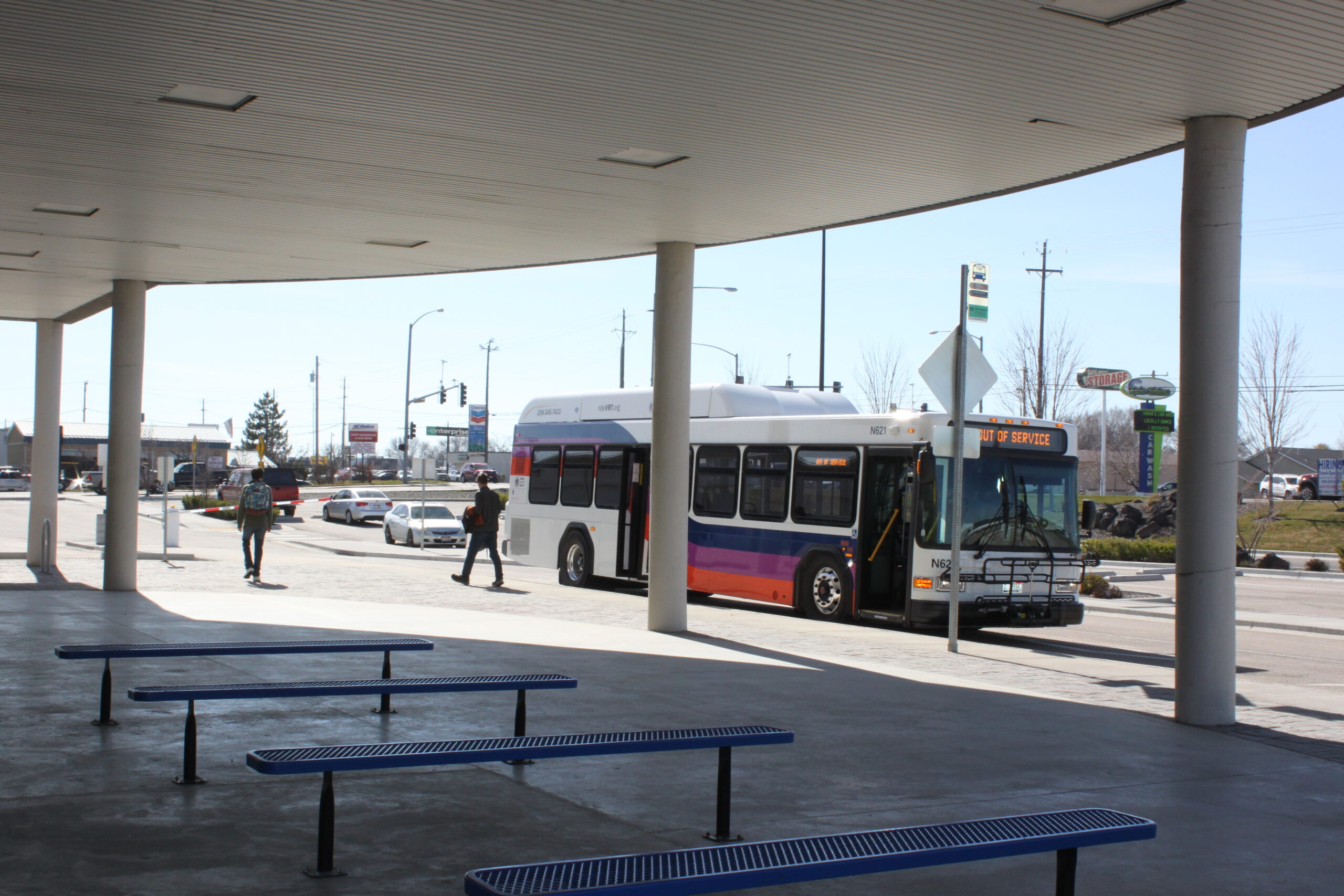Out of service bus at Happy Day Transit Center in Caldwell, ID